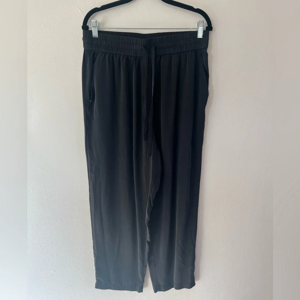 Lahgo Men’s Black Washable Silk Pull-On‎ Pajama Pants Size Large